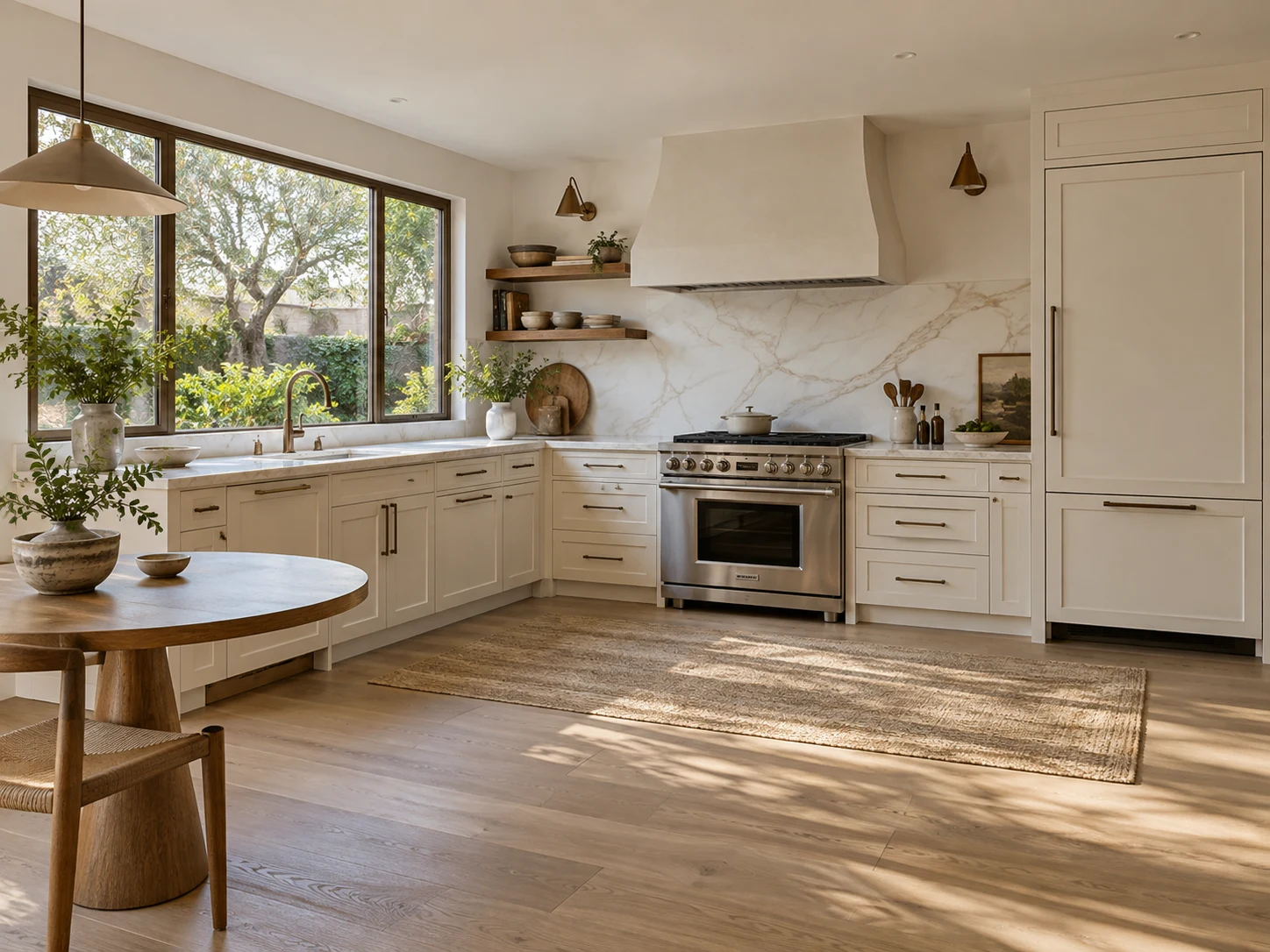 Kitchen renovation design reference with ivory cabinetry and stone finishes
